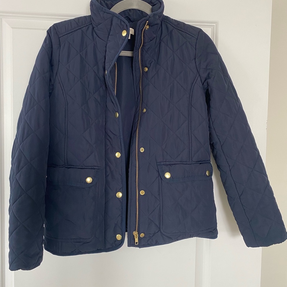 J. Crew Navy Quilted Jacket Size XS